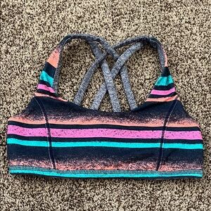 Ivivva Multicolor Striped Girls Sports Bra